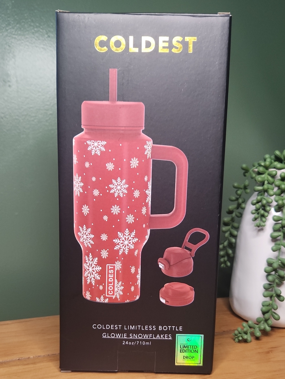 Coldest Limitless Bottle Limited Edition Glowie Snowflakes 24 Oz.